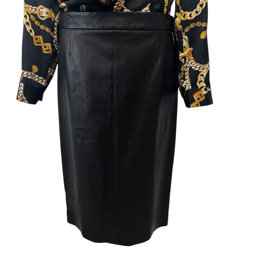 Prada Black Lamb Skin Pencil Skirt